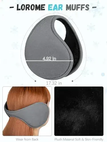 Winter Hat Scarf Gloves and Ear Warmer, Warm Knit Beanie Hat Touch Screen Gloves Set Winter Gifts Neck Scarves for Women - 5