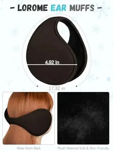 Winter Hat Scarf Gloves and Ear Warmer, Warm Knit Beanie Hat Touch Screen Gloves Set Winter Gifts Neck Scarves for Women - 5