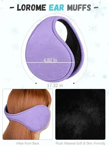 Winter Hat Scarf Gloves and Ear Warmer, Warm Knit Beanie Hat Touch Screen Gloves Set Winter Gifts Neck Scarves for Women - 5