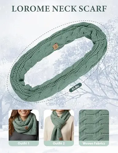 Winter Hat Scarf Gloves and Ear Warmer, Warm Knit Beanie Hat Touch Screen Gloves Set Winter Gifts Neck Scarves for Women - 3