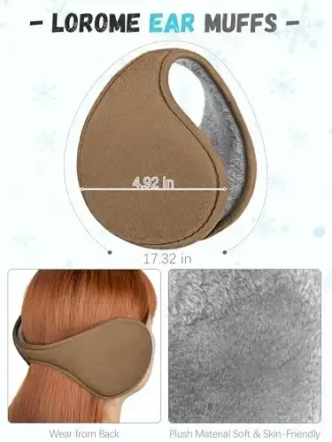 Winter Hat Scarf Gloves and Ear Warmer, Warm Knit Beanie Hat Touch Screen Gloves Set Winter Gifts Neck Scarves for Women - 5