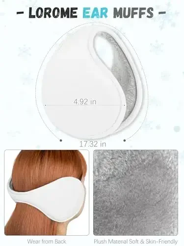 Winter Hat Scarf Gloves and Ear Warmer, Warm Knit Beanie Hat Touch Screen Gloves Set Winter Gifts Neck Scarves for Women - 5