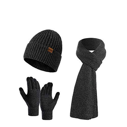 Winter Hats Scarf for Men with Touchscreen Gloves - 1