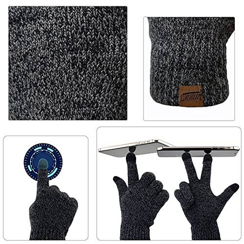 Winter Hats Scarf for Men with Touchscreen Gloves - 3