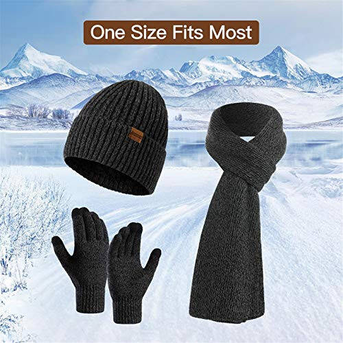 Winter Hats Scarf for Men with Touchscreen Gloves - 6