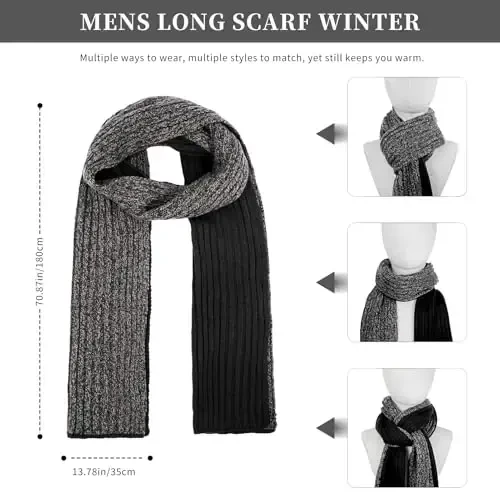 Winter Hats Scarf for Men with Touchscreen Gloves Men's Scaves and Beanie Hat Themal Glove Set for Men Women - 5