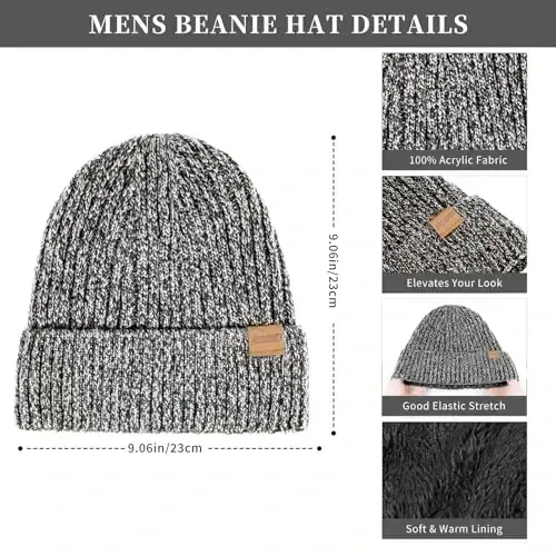 Winter Hats Scarf for Men with Touchscreen Gloves Men's Scaves and Beanie Hat Themal Glove Set for Men Women - Modazone (1)