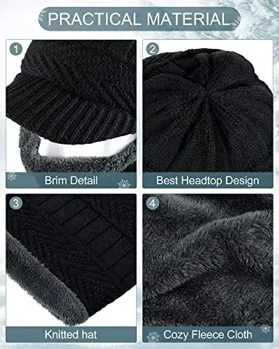 Winter Knitted Balaclava Hat Warm Cycling Face Covering Warmer Knit Hat Winter Neck Gaiter for Outdoor Sports - 5