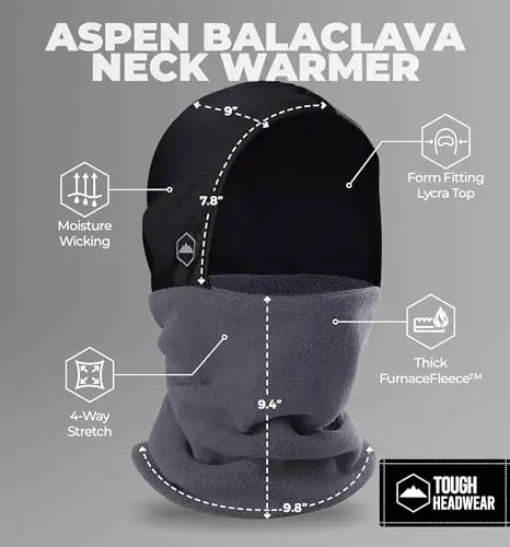 Winter Neck Warmer - Fleece Balaclava, Ski Mask for Men & Women, Winter Face Mask for Cold Weather, Motorcycle Helmet Liner - 4