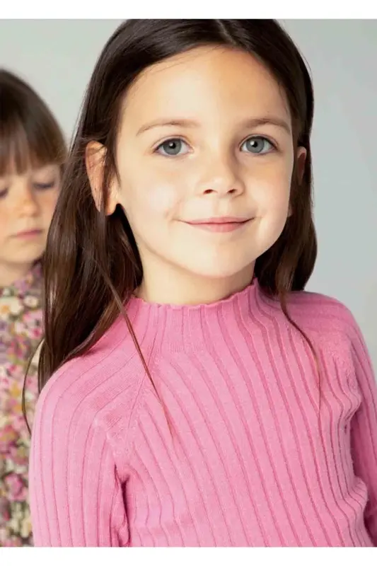 Winter Ribbed Fisherman Sweater for Girls - Pink - MAYORAL