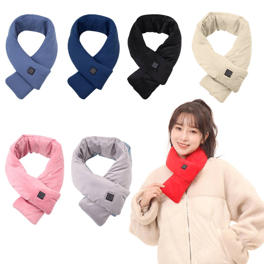 Winter Scarf Neck Warmer, Rechargeable Heated Scarf, Heated Neck Wrap Scarf Warm Soft Scarves for Men Women - 7