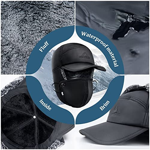 Winter Trapper Hats for Men Warm Trooper Hunting Hat with Ear Flaps Windproof Mask Ushanka Hat for Women - 4