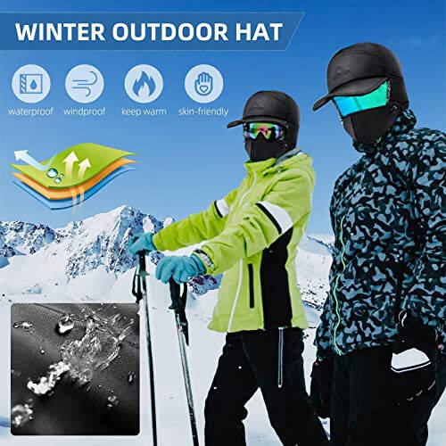 Winter Trapper Hats for Men Warm Trooper Hunting Hat with Ear Flaps Windproof Mask Ushanka Hat for Women - 5