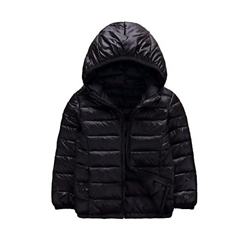 Winying Kids Teens Winter Coat Puffer Jacket Boys Girls Long Sleeve Hoodie Ultra Lightweight Down Coat - 8