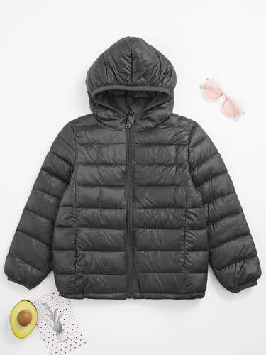 Winying Kids Teens Winter Coat Puffer Jacket Boys Girls Long Sleeve Hoodie Ultra Lightweight Down Coat - 12