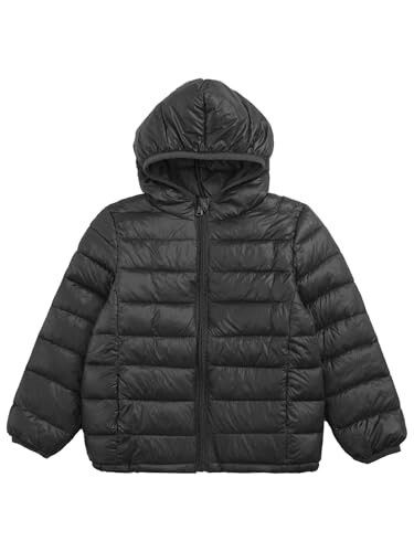 Winying Kids Teens Winter Coat Puffer Jacket Boys Girls Long Sleeve Hoodie Ultra Lightweight Down Coat - 3