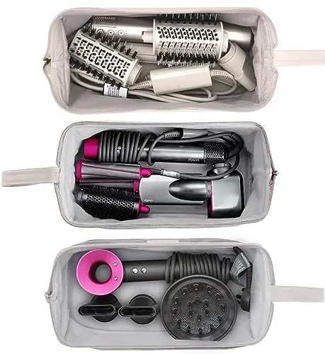 WINZEDGE Airwrap Dyson/Shark Flexstyle uchun sayohat qutisi, to'liq styler va qo'shimchalar uchun sayohat sumkasi - To'q kulrang - 5