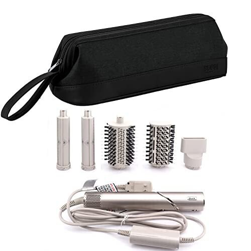 WINZEDGE Airwrap Travel Case for Dyson/Shark Flexstyle, Travel Pouch for Complete Styler and AttacModazoneents, Travel Bag for Hair Dryer (Black) - WINZEDGE