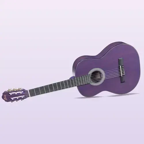 WINZZ 4/4 Classical Guitar, 39 Inch Full Size Nylon String Guitar for Beginner Adults, Full Classic Guitar Kit with Free Lessons, Gig Bag, Footstool, Capo, Tuner, Hanger and Strap (Glossy Purple) - 7