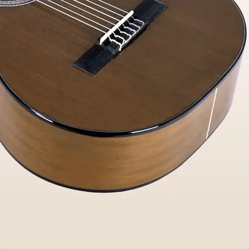 WINZZ 4/4 Classical Guitar, 39 Inch Full Size Nylon String Guitar for Beginner Adults, Full Classic Guitar Kit with Free Lessons, Gig Bag, Footstool, Capo, Tuner, Hanger and Strap (Glossy Tan) - 6