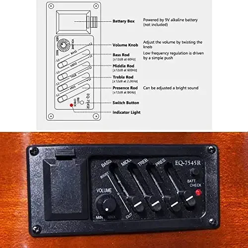 WINZZ AC309CE 39 Dyum Kesilgan Neylon torli Klassik Elektrogitara O'rnatilgan Pickup to'plami Onlayn Darslar - 4