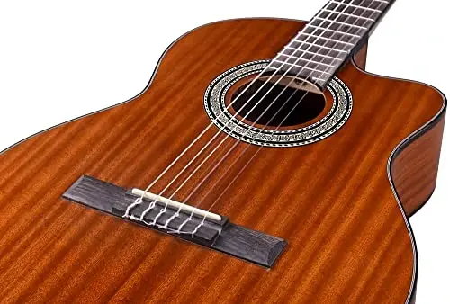 WINZZ AC309CE 39 Inches Cutaway Nylon-string Classical Electric Guitar Build-in Pickup Kit Set Online Lessons - 6