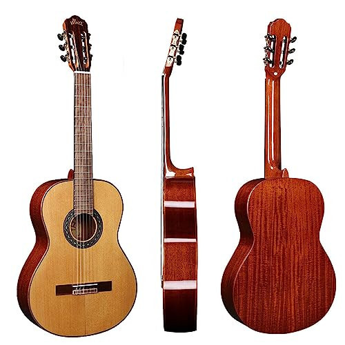 WINZZ ACM27 39-Inch Solid Cedar Classical Guitar With Reinforced Carbon Fiber Neck - 1