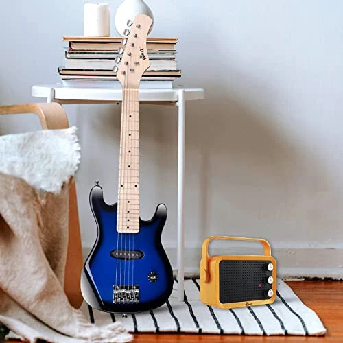 WINZZ EGM100 30 Dyuymlı Haqiqi Bolalar uchun Elektro Gitar, Yangi boshlanuvchilar uchun jihozlar to‘plami, O‘ng qo‘l uchun, Blueburst - 3