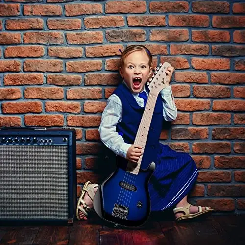 WINZZ EGM100 30 Inches Real Kids Electric Guitar with Beginner Kit, Right Handed, Blueburst - 4