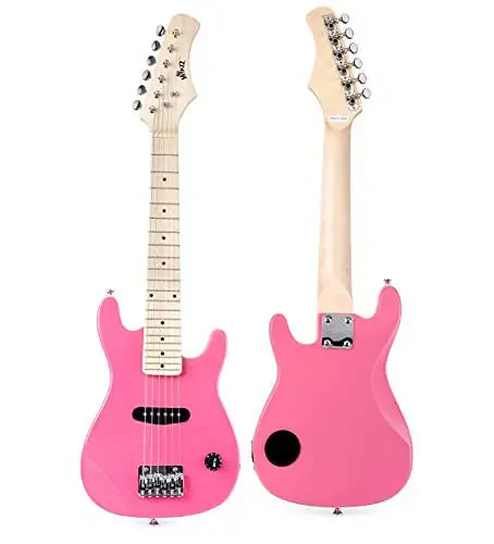WINZZ EGM100 30 Inches Real Kids Electric Guitar with Beginner Kit, Right Handed, Pink - 7