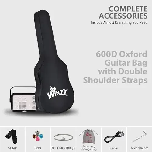 WINZZ EGM100 30 Inches Real Kids Electric Guitar with Beginner Kit, Right Handed (Roseburst) - 7