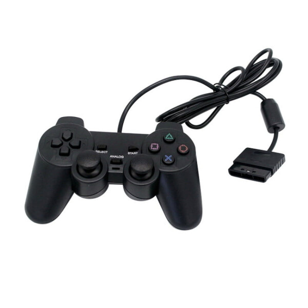 Wired Controller for PS2, Wired Gamepad Controller Double Vibration Shock Remote Joystick Gamepads for PlayStation 2,Black - 4