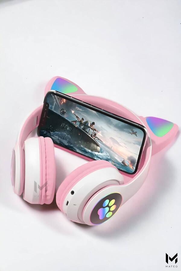 Wireless Bluetooth 5.0 LED Cat Ear Headphones Gift ios Android Compatible 8d Stereo Hd Sound - 5