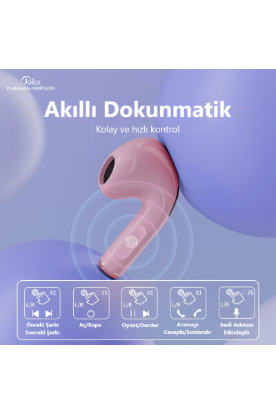 Wireless Bluetooth earphones, iOS and Android compatible, ultra sound, cat ear, no box. - 2