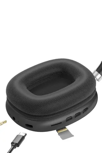 Wireless Bluetooth Headset | iOS Android Compatible | High Sound Quality | Stereo Headphones with Microphone - BLACK - 9