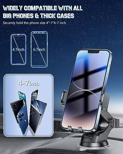 Wireless Car Charger, Fast Charging Phone Holder BothLin 3 in 1 Phone Mount Auto Clamping Car Accessories Compatible with iPhone 15 14 13 12 11 Xs XR, Samsung S23 Ultra S22 S21 S20/S10+ S9+ Note 9 - 6