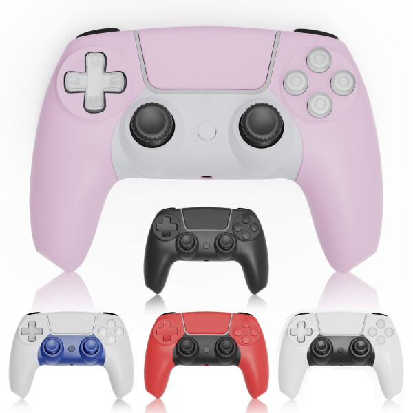 Wireless Controller Dual Vibration Game Joystick Compatible with PS4/ Slim/ Pro Console (PINK) - 14