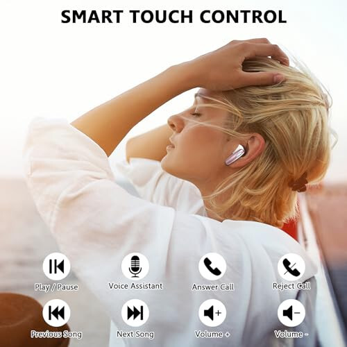 Wireless Earbud, Bluetooth 5.3 Headphones 40H Ear Buds Deep Bass Stereo with Mini Charging Case, Bluetooth Earbud with Dual Mics Call, IP7 Waterproof in-Ear Earphones for Android iOS Phone rose gold - 6