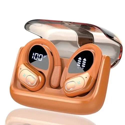 Aptkdoe Wireless Earbuds 75hrs Bluetooth 5.4 Headphone Sport, 2026 Bluetooth Earbuds, Cosmic Orange | Wireless Earbuds 75hrs Bluetooth 5.4 Headphone Sport, 2026 Bluetooth Earbuds, Orange 