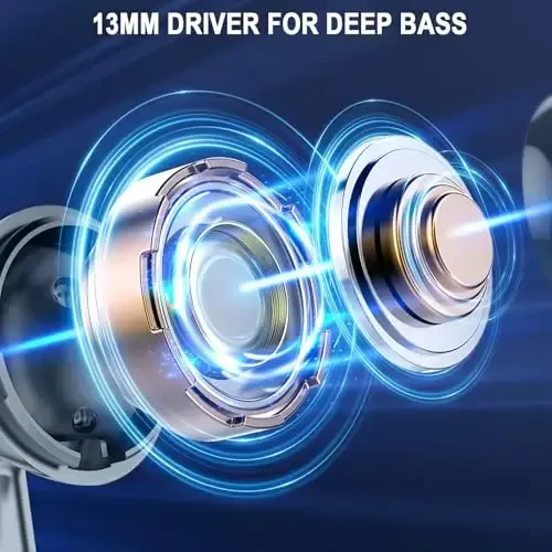 Wireless Earbuds, Bluetooth 5.3 Ear Buds LED Power Display Headphones Bass Stereo, Bluetooth Earbuds in-Ear Noise Cancelling Mic, 40H Playback Mini Case IP7 Waterproof Sports Earphones for Android iOS - 4