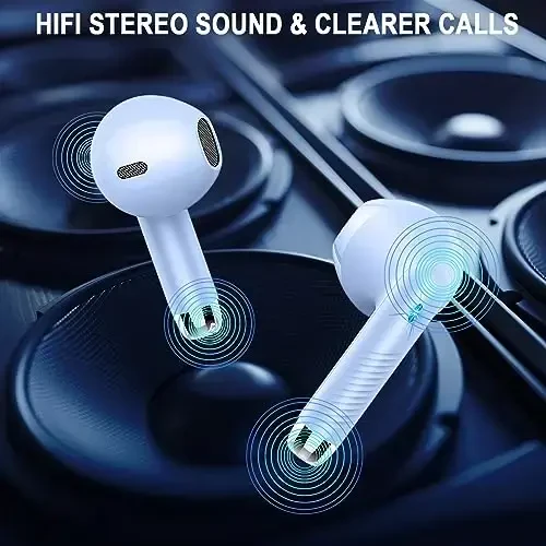 Wireless Earbuds, Bluetooth 5.3 Ear Buds LED Power Display Headphones Bass Stereo, Bluetooth Earbuds in-Ear Noise Cancelling Mic, 40H Playback Mini Case IP7 Waterproof Sports Earphones for Android iOS - 6