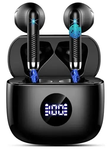 Wireless Earbuds, Bluetooth 5.4 Ear Buds, 32 EQs via App, 6D Bass Stereo | 4 ENC Noise Cancelling Mic, HiFi Stereo, 62 White Noise, Sleep/Game Mode, 40H Playback, IP7 Waterproof Sport, for Android iOS - Jxrev
