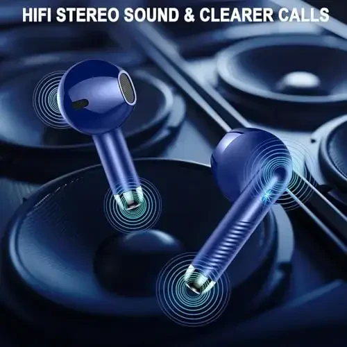 Wireless Earbuds, Bluetooth 5.4 Headphones LED Power Display Ear Buds Bass Stereo, Bluetooth Earbuds in-Ear Noise Cancelling Mic, 40H Playback Mini Case IP7 Waterproof Sports Earphones for Android iOS - 6