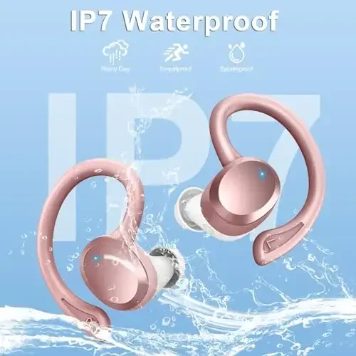 Wireless Earbuds Bluetooth Headphones Sport, Bluetooth 5.3 Earbud 3D HiFi Stereo Over Ear Buds, 48H Noise Cancelling Mic Wireless Earphone with Earhooks, IP7 Waterproof Headset for Workout/Running/Gym - 6