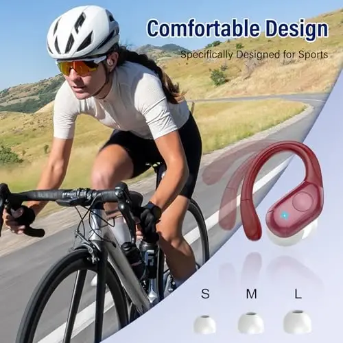 Wireless Earbuds Sports, 75Hrs Bluetooth 5.4 Headphones, Bass Hi-Fi Stereo | Over Ear Buds Running Workout Gym, ENC Noise Cancelling Headset with Earhook, IP-X7 Waterproof Earphones for Android iOS - 6