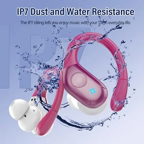Wireless Earbuds Sports, 75Hrs Bluetooth 5.4 Headphones, Hi-Fi Stereo Bass | Over Ear Buds Running Workout Gym, ENC Noise Cancelling Earphones with Earhook, IP-X7 Waterproof Headset for iOS Android - 6