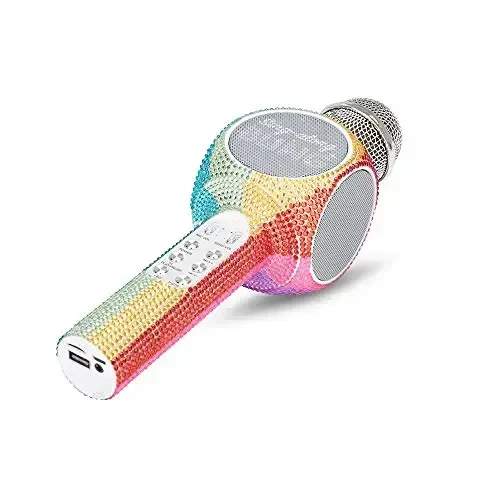 Wireless Express - Sing-Along Bling Bluetooth Karaoke Microphone and Bluetooth Stereo Speaker All-in-One (Rainbow Bling) - 7