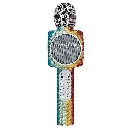 Wireless Express - Sing-Along Bling Bluetooth Karaoke Microphone and Bluetooth Stereo Speaker All-in-One (Rainbow Bling) - 4