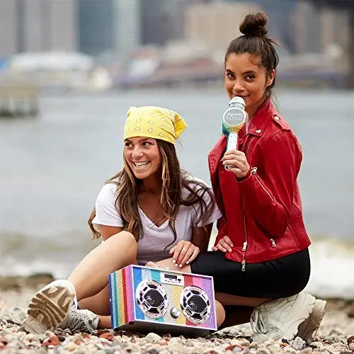 Wireless Express - Sing-Along Bling Bluetooth Karaoke Microphone and Bluetooth Stereo Speaker All-in-One (Rainbow Bling) - 5