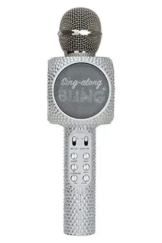 Wireless Express - Sing-Along Bling Bluetooth Karaoke Microphone and Bluetooth Stereo Speaker All-in-One (Silver Bling) - 7